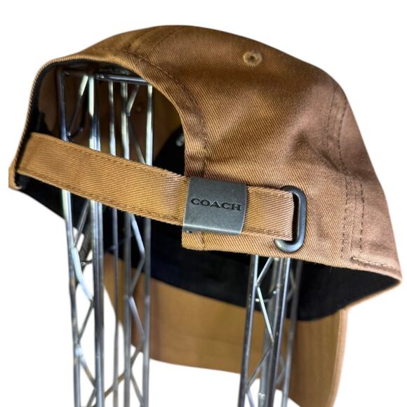 Vintage Coach Khaki Baseball Hat – Minimal Logo – Y2K Dad Cap - Picture 3 of 4